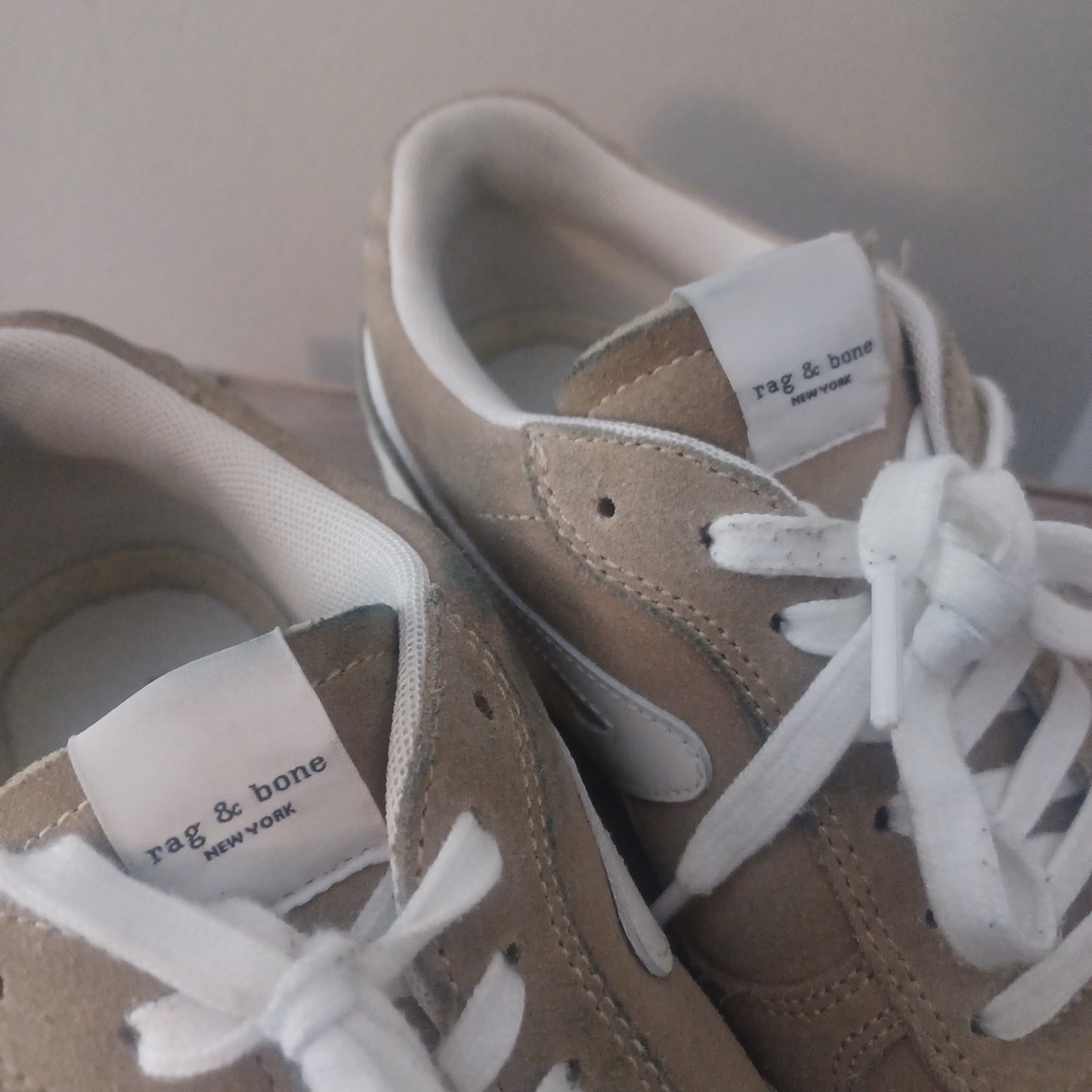 Rag & Bone Retro Court Sneakers Tan Sz 38 7.5 - Picture 3 of 9